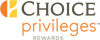 The image shows the logo for "Choice Privileges" with a stylized orange and yellow icon on the left and the text "earn points" below.